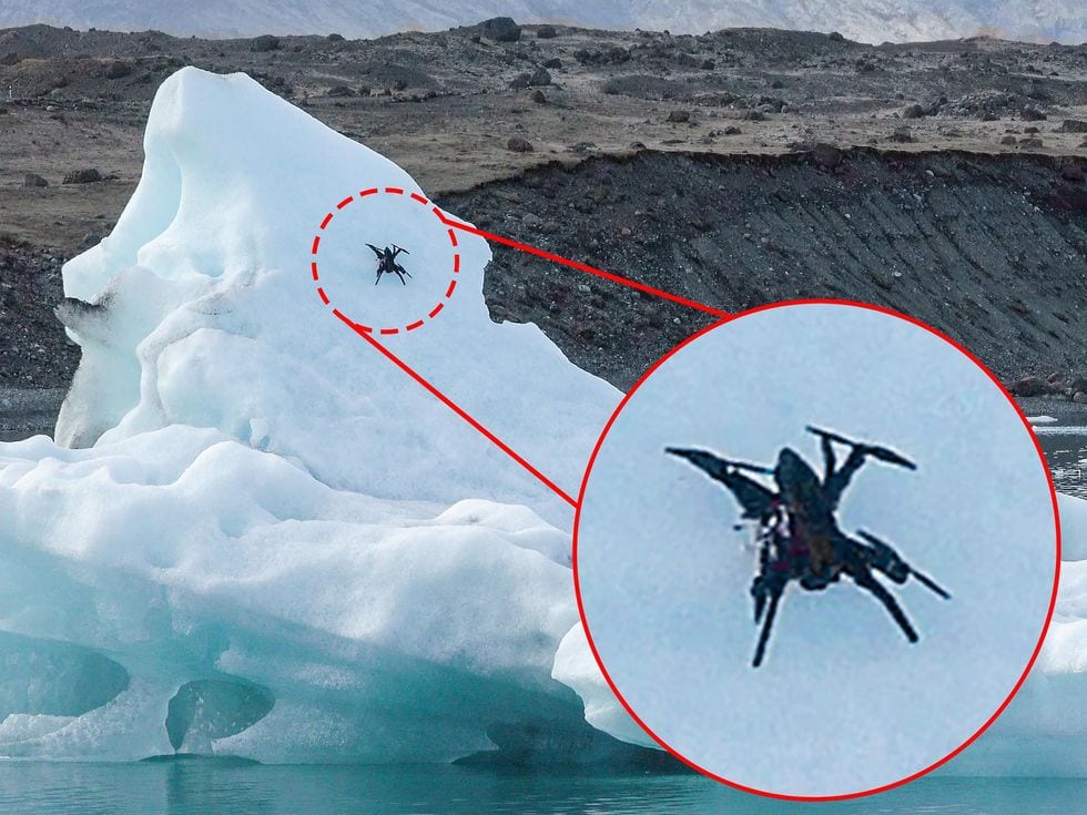 Ice Dart Iceberg Perching Drone Grips Slopes of 58 Degrees