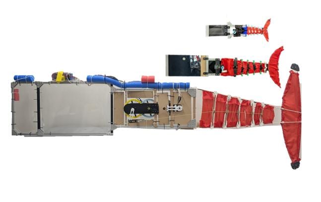 ScaFi robotic fish keeps its swim gait from 0.6 to 2.9 meters