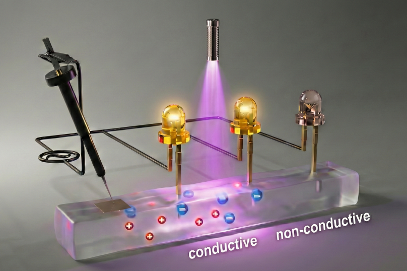 Light-activated gel boosts conductivity 400-fold in soft circuits